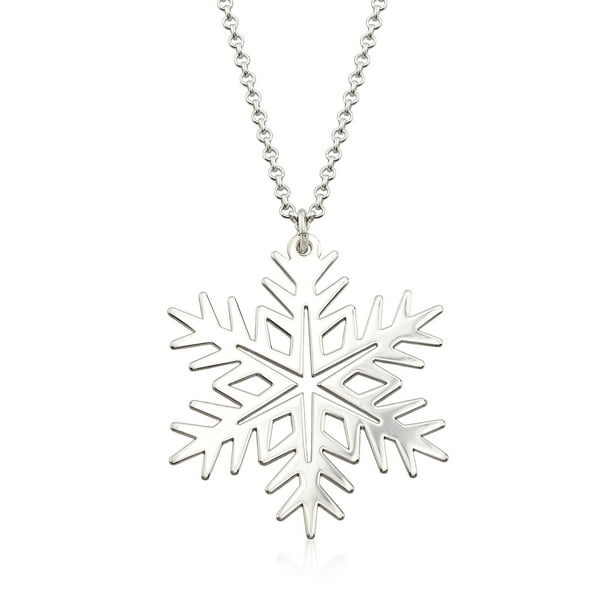 Snowflake Cutout Charm Necklace 925 Sterling Silver Winter Snow Christmas Gift Snowflake Cutout Charm Necklace 925 Sterling Silver Winter Snow Christmas Gift
